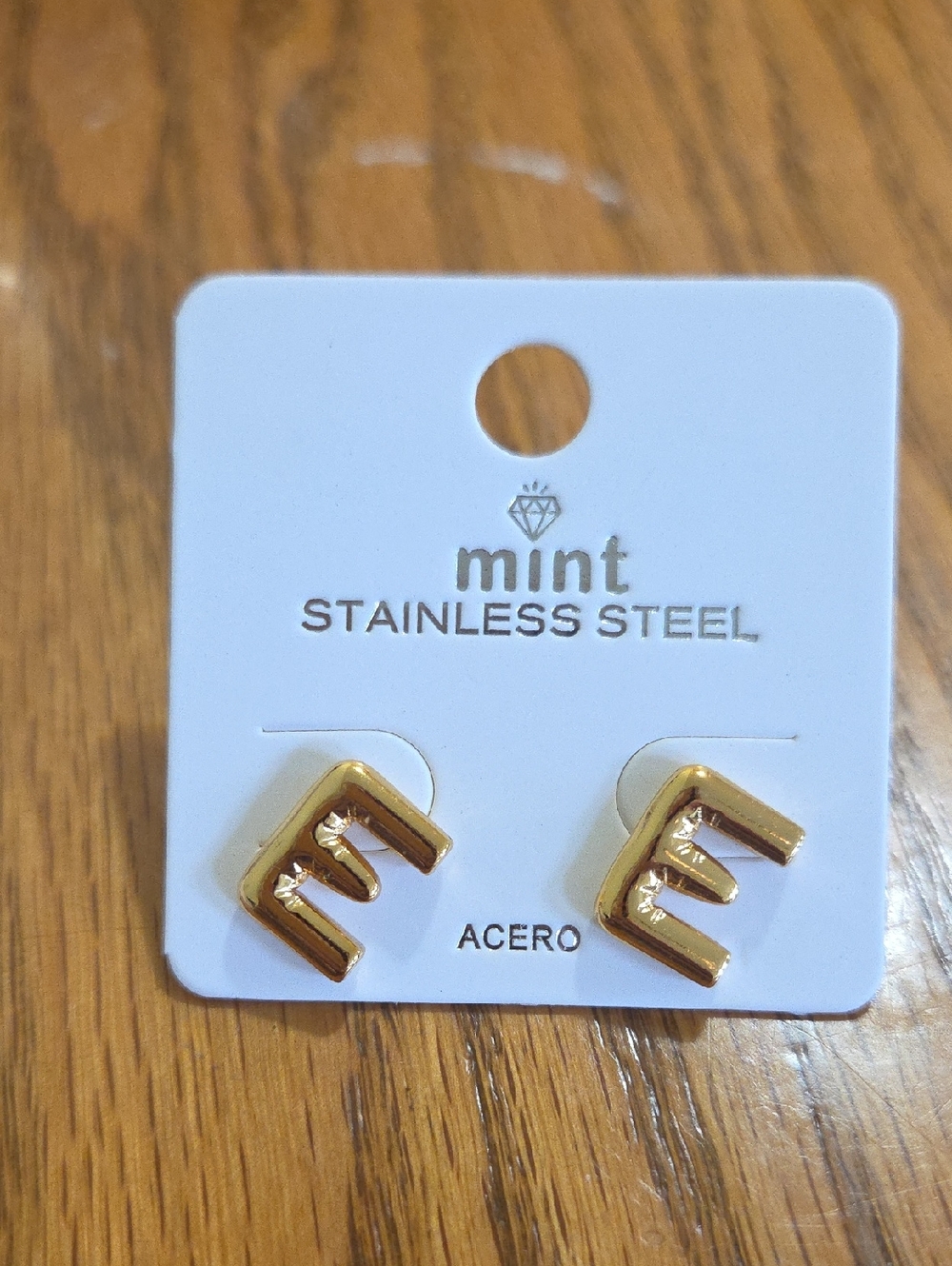 Mint Gold Letter E Stud Earrings Stainlesssteel